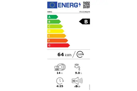 Lave-vaisselle Smeg STL322BQLFR - ENCASTRABLE 60CM