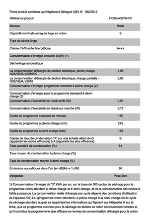 Sèche-linge HAIER HD90-A3979