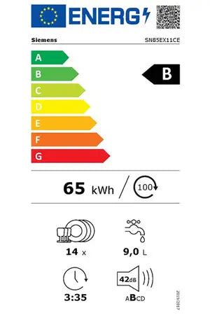 Lave-vaisselle Siemens SN85EX11CE iQ500 - ENCASTRABLE 60 cm