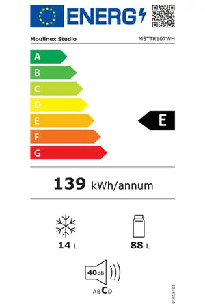 Réfrigérateur top Moulinex Studio MSTTR107WH Moulinex Studio