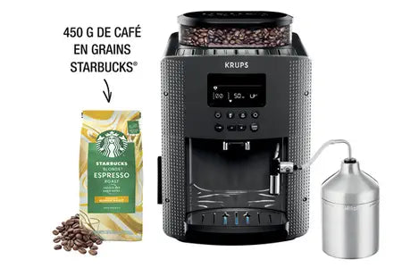 Expresso avec broyeur Krups YY4539FD ESSENTIAL Grise avec mousseur