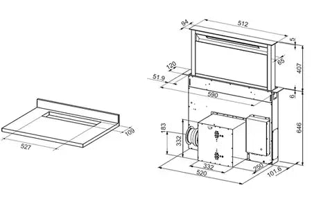 Hotte escamotable Airlux AHV659BK