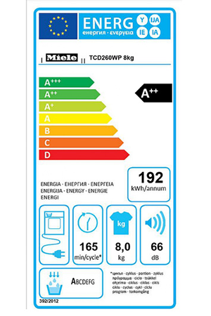 Sèche-linge MIELE TCD 260 WP - A++