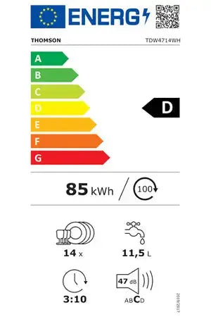 Lave-vaisselle Thomson TDW4714WH Thomson