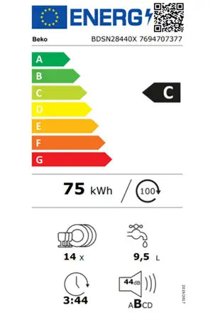 Lave-vaisselle Beko BDSN28440X - ENCASTRABLE 60 CM