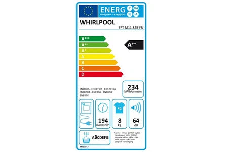 Sèche-linge WHIRLPOOL FFTM1182BFR