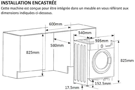 Lave-linge séchant THOMSON ENCASTRABLE - THBI1468WD Thomson