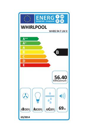 Hotte décorative murale Whirlpool WHBS94FLMX