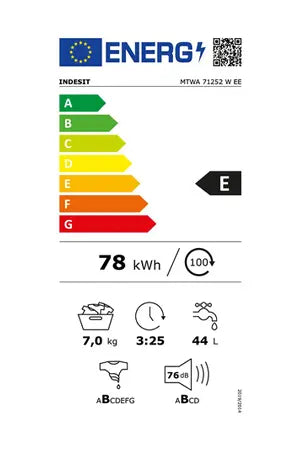 Lave-linge hublot INDESIT MTWA71252WEE Indesit