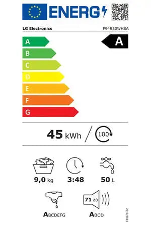 Lave-linge hublot LG F94R30WHSA Lg