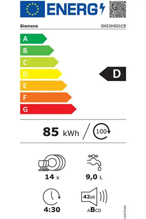 Lave-vaisselle Siemens SN53HS01CE - ENCASTRABLE 60 CM