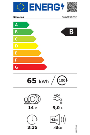Lave-vaisselle Siemens SN63EX02CE - ENCASTRABLE 60 CM