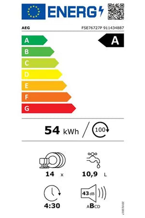 Lave-vaisselle Aeg FSE76727P - ENCASTRABLE 60 CM Aeg